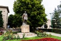 The statue of Andrei Muresanu located near the Sica Alexandrescu Dramatic Theater