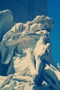 Statue angel and child on the tomb. First cemetery in Athens, G Royalty Free Stock Photo