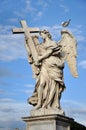 Statue of Angel with cross Royalty Free Stock Photo