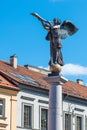 Statue of an angel at independent republic of Uzupis, a bohemian and artistic district in Vilnius Royalty Free Stock Photo