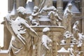 Statue of Angel under snow