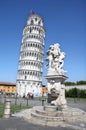 Statue of angels near leaning tower of Pisa, Italy Royalty Free Stock Photo