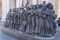 A statue Angels Unawares temporarily standing in Rome`s St. Peter`s Square