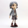 Anime Girl Figurine With Gray Hair - Schoolgirl Lifestyle