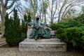 Statue of Anonymous in Vajdahunyad castle in Budapest, Hungary Royalty Free Stock Photo