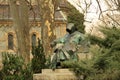 Statue of Anonymus in Budapest's City Park Royalty Free Stock Photo