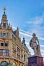 Statue of Antoon van Dick on the Meir Royalty Free Stock Photo