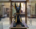 The statue of Anubis in the tomb of Tutankhamun inside the Museum of Egyptian Antiquities in Cairo, Egypt. Royalty Free Stock Photo