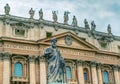 Statue of apostle Peter in front of the Basilica of St. Peter in Royalty Free Stock Photo