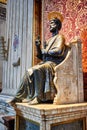 Statue of apostle St. Peter in St. Peter's Basilica in Rome Royalty Free Stock Photo