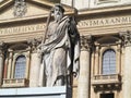 Statue Apostle with sword on St.Peter square in Vatican Royalty Free Stock Photo