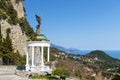 Statue of archangel michael above the coast Royalty Free Stock Photo