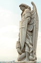 Statue of the Archangel Michael near the Basilica of Guadalupe i Royalty Free Stock Photo