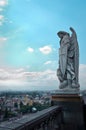 Statue of the Archangel Michael near the Basilica of Guadalupe i Royalty Free Stock Photo