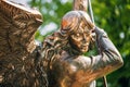 Statue Of Archangel Michael near Red Catholic Royalty Free Stock Photo