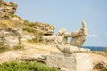 Statue of an archer in Cape Kaliakra Royalty Free Stock Photo