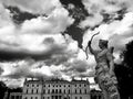 A statue of an archer overlooking the palace in BiaÃâystok - POLAND