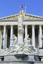 Statue of Athena in front of Austrian Parliament in Vienna