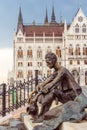 Statue of Atilla Jozsef in Budapest Royalty Free Stock Photo