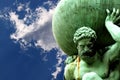 Statue of Atlas cloud A Royalty Free Stock Photo