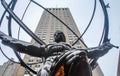 The Statue of Atlas holding the celestial spheres in front of the Rockefeller Center,