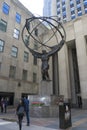 The Statue of Atlas holding the celestial spheres in New York City`s Fifth Avenue