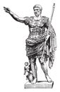 Statue of Augustus, vintage engraving