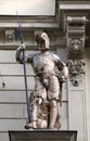 Statue of Austrian soldiers on the portal of City Hall. Graz