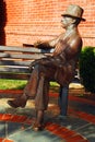 A statue of author William Faulkner