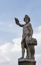 Statue of Autumn, or Bacchus in Holy Trinity Bridge, Florence Royalty Free Stock Photo