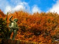 Statue and autumn colors