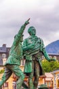 Statue of Balmat and Paccard, Chamonix, France Royalty Free Stock Photo