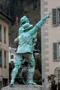 statue of Balmat and Saussure, Chamonix, France Royalty Free Stock Photo