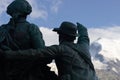 Statue of Balmat and Saussure in Chamonix, France Royalty Free Stock Photo