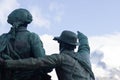 Statue of Balmat and Saussure in Chamonix, France Royalty Free Stock Photo