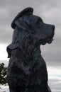 Statue of Bamse St Bernard front of South Esk, Montrose, Angus, Scotland, UK.