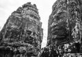 statue Bayon Temple Angkor Thom, Cambodia. Ancient Khmer archite Royalty Free Stock Photo