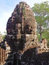 Statue Bayon Temple Angkor Thom Royalty Free Stock Photo