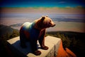 A Statue Of A Bear On Top Of A Mountain. Generative AI