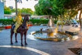 Statue of a bedouin on a camel in Aqaba, Jordan