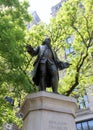 Statue of Benjamin Franklin, in Lower Manhattan, intersection of Park Row and the Brooklyn Bridge approach, New York, NY, USA