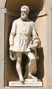 Statue of Benvenuto Cellini in Uffizi Colonnade, Florence Royalty Free Stock Photo