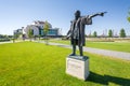 Statue of Bessenyei Ferenc in front of Budapest National Theater