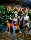 Statue of Bhairav baba in indian temple at mata vaishno devi temple, Vrindavan