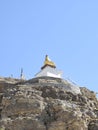 Statue of Bhuddha on a hill in spiti valley in India