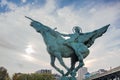 Statue at Bir-Hakeim bridge in Paris Royalty Free Stock Photo