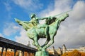 Statue at Bir-Hakeim bridge in Paris