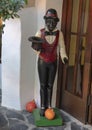 Statue of a black man in the Hotel-Restaurant Zum Schwarzen Baren, Emmersdorf an der Danau, Austria Royalty Free Stock Photo