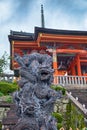 Statue of blue dragon, or seiryuu at Kiyomizu-dera Temple. Kyoto. Japan Royalty Free Stock Photo