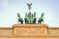 Statue on Brandenburg Gate, Berlin, Germany Royalty Free Stock Photo